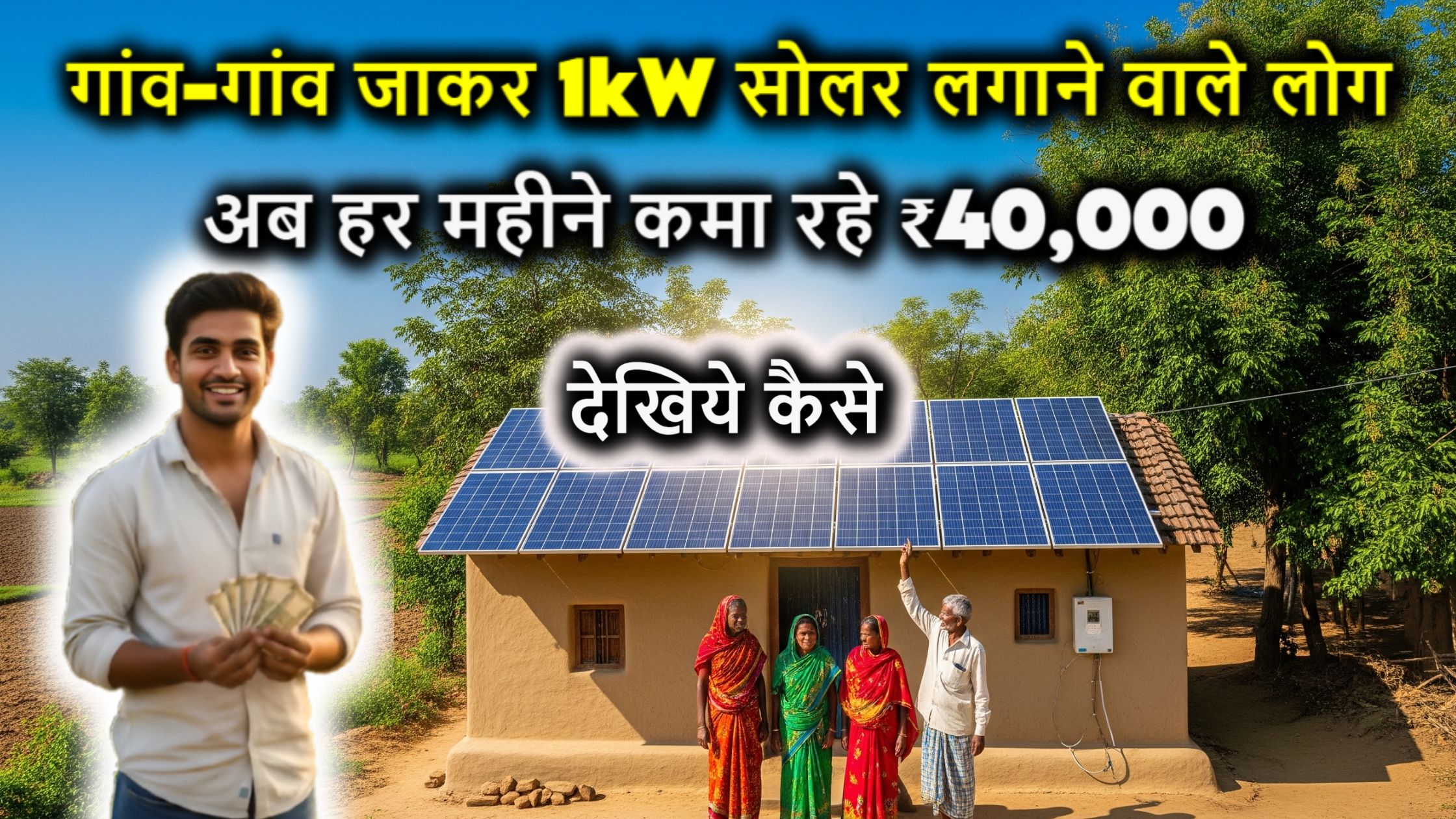 गांव-गांव जाकर 1kW सोलर लगाने वाले लोग अब हर महीने कमा रहे ₹40,000! जानिए पूरा सच